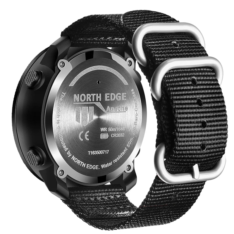 NORTH EDGE Men's Digital Sports Watch – Altimeter, Compass, Waterproof 50m