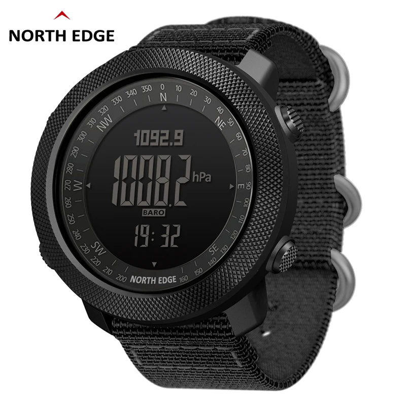 NORTH EDGE Men's Digital Sports Watch – Altimeter, Compass, Waterproof 50m