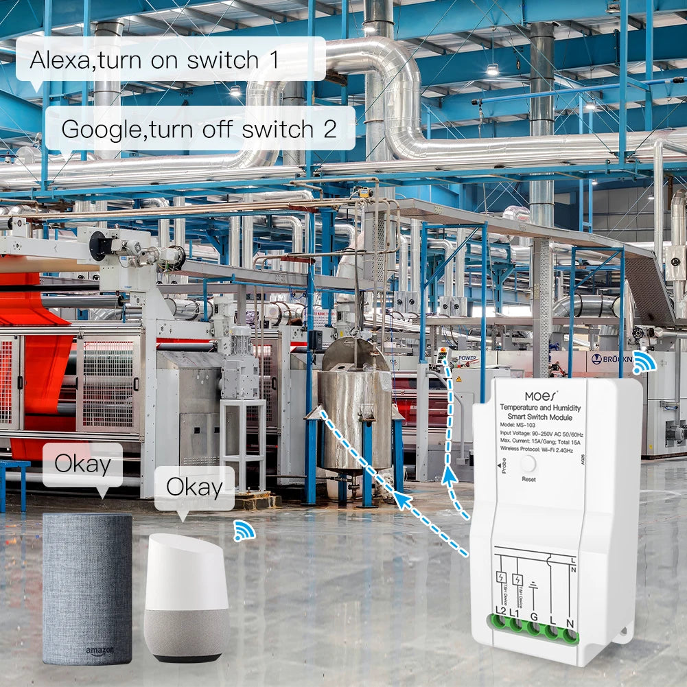 Smart WiFi Temp & Humidity Switch - Dual Relay