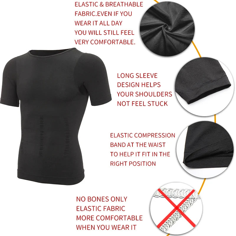 Men's Slimming Waist Trainer & Body Shaper – Belly Control, Posture Corrective Vest, Shapewear Cores t for a Toned Look