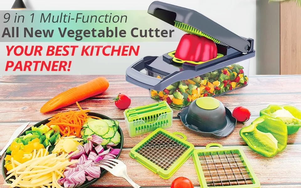 Multifunctional Vegetable Chopper & Grater – Manual Kitchen Slicer for Fruits, Potatoes, Onions, and Cheese