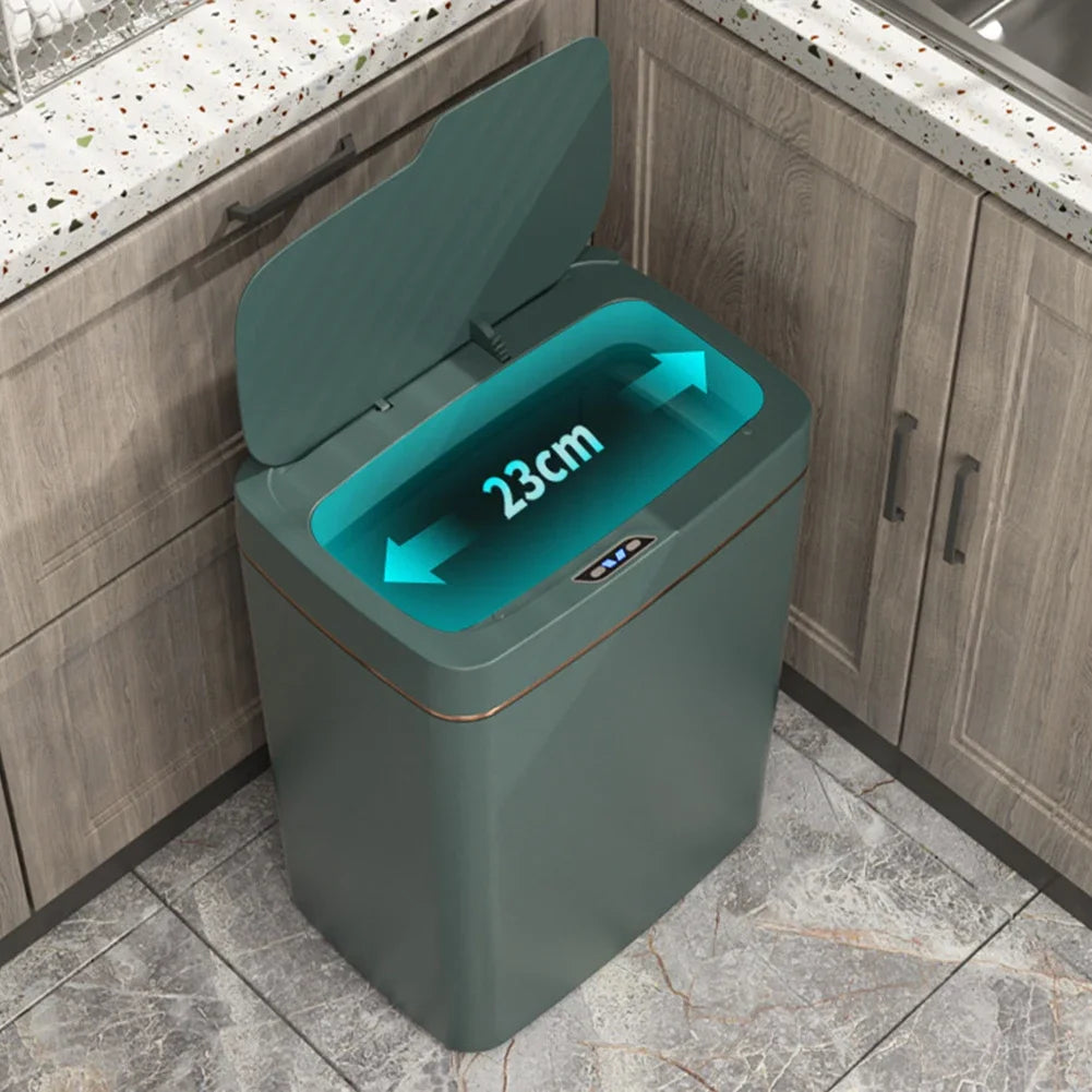 Smart Motion Sensor Trash Bin – 15/18L Touchless Waterproof Garbage Can for Kitchen & Bathroom