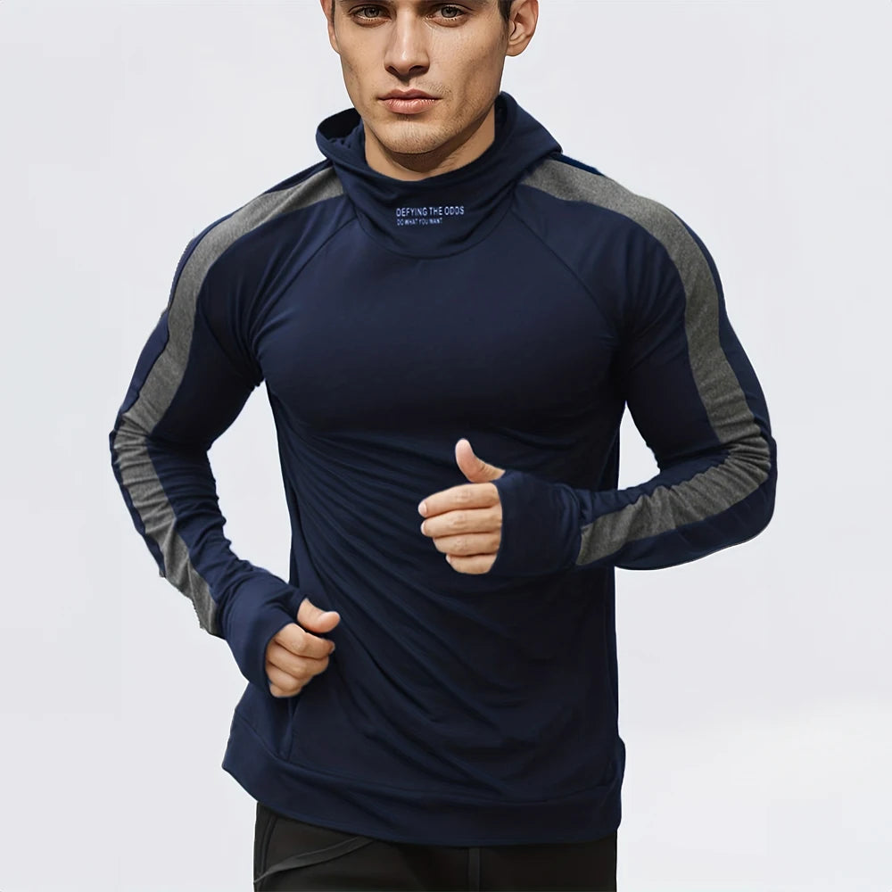 Men's Autumn Compression Hoodie for Running and Leisure