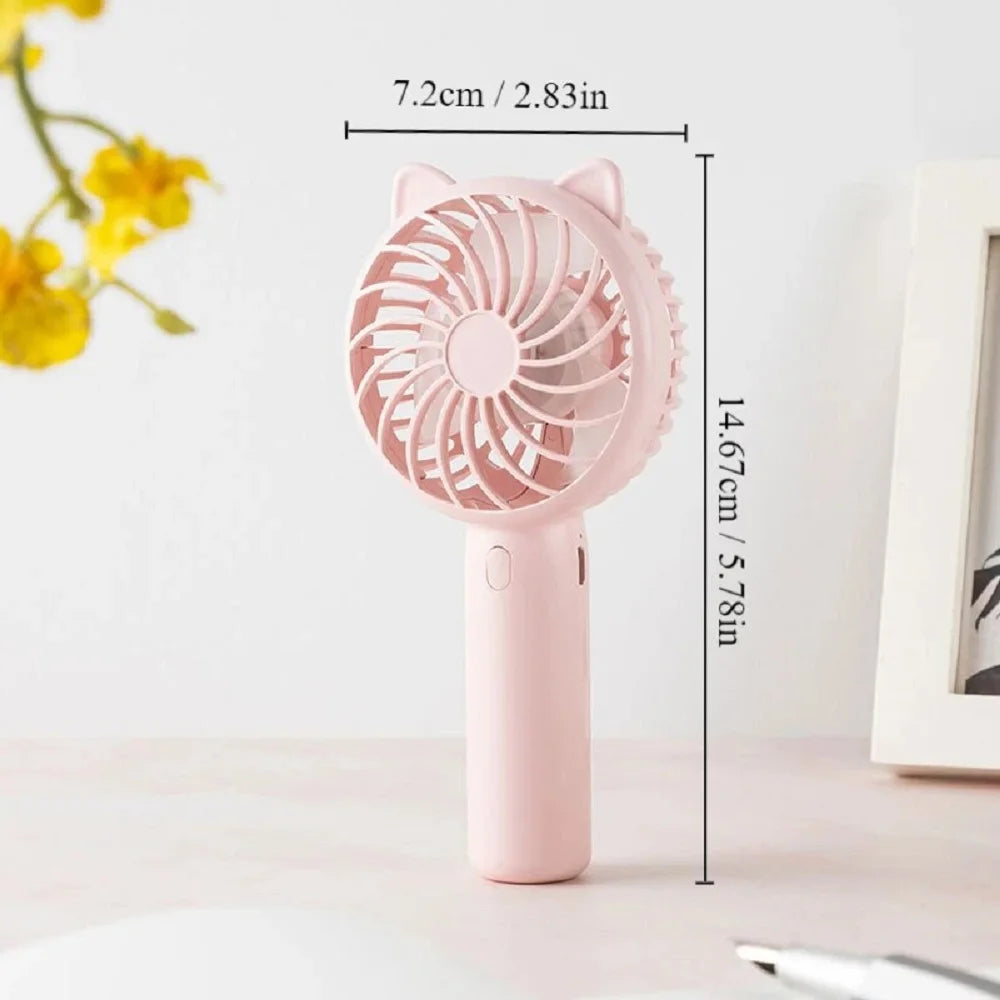 Portable Mini Handheld Fan – Battery Operated Cooling for Travel, Camping, Office, and Outdoor Use