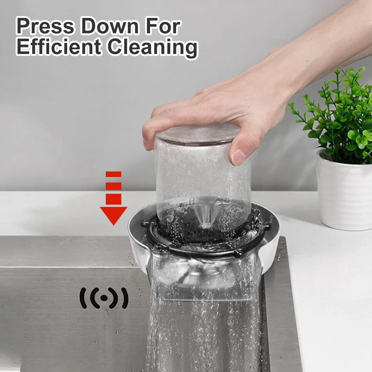 QuickClean Faucet Glass Rinser – Automatic Cup Washer for Kitchen and Bar