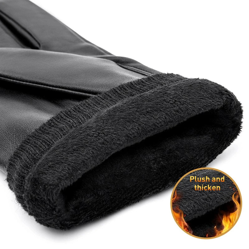 Luxury Men's Sheepskin Leather Touchscreen Gloves