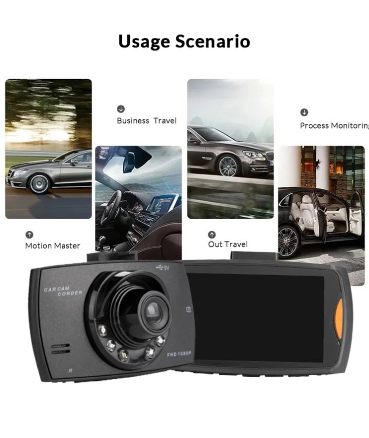 G30 Car DVR Dash Cam offers Full HD 1080P recording with a 360-degree view, cycle recording, night vision, and a wide-angle lens.