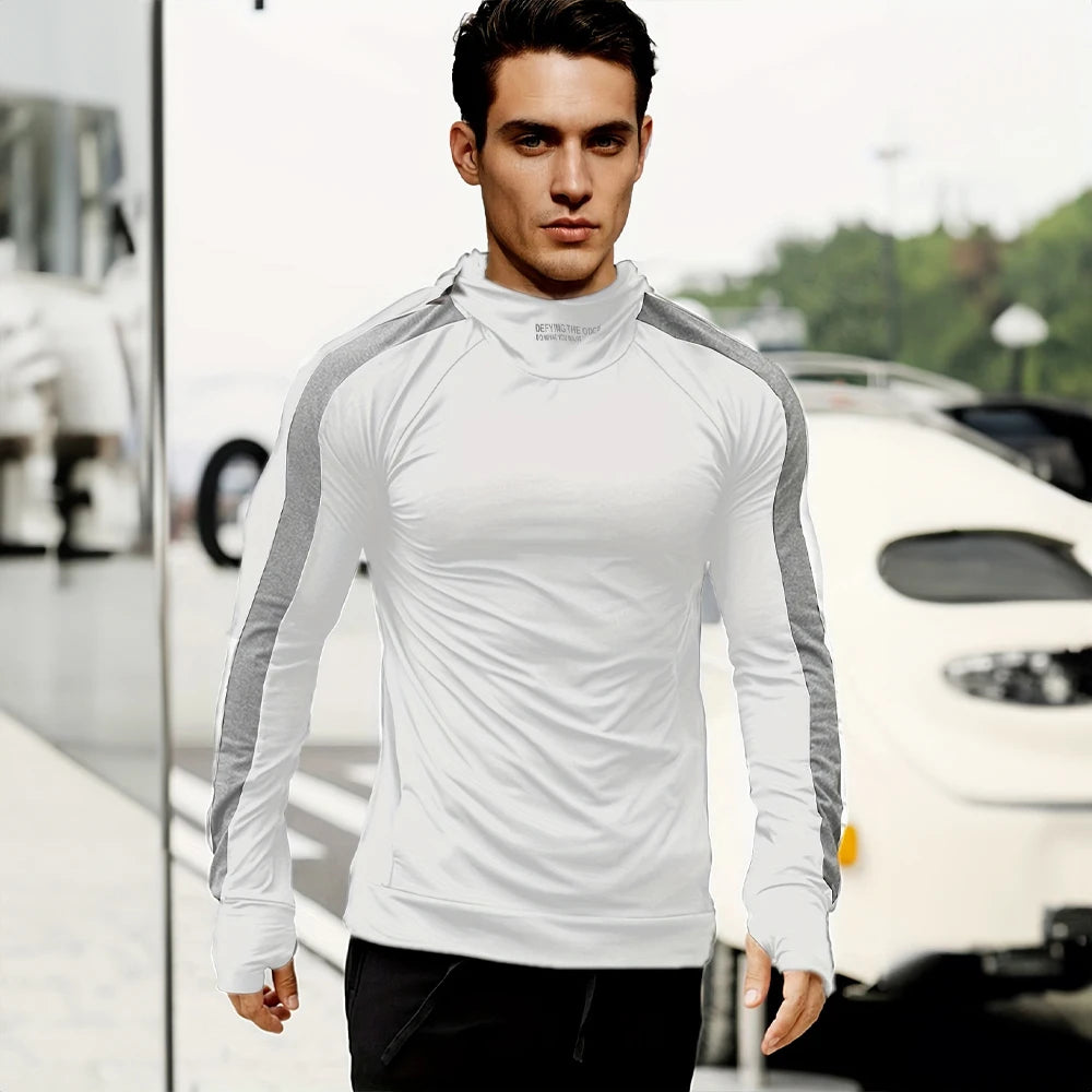 Men's Autumn Compression Hoodie for Running and Leisure