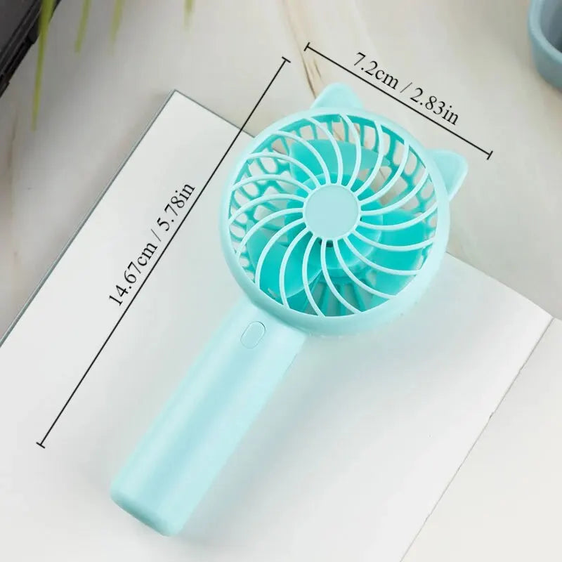 Portable Mini Handheld Fan – Battery Operated Cooling for Travel, Camping, Office, and Outdoor Use