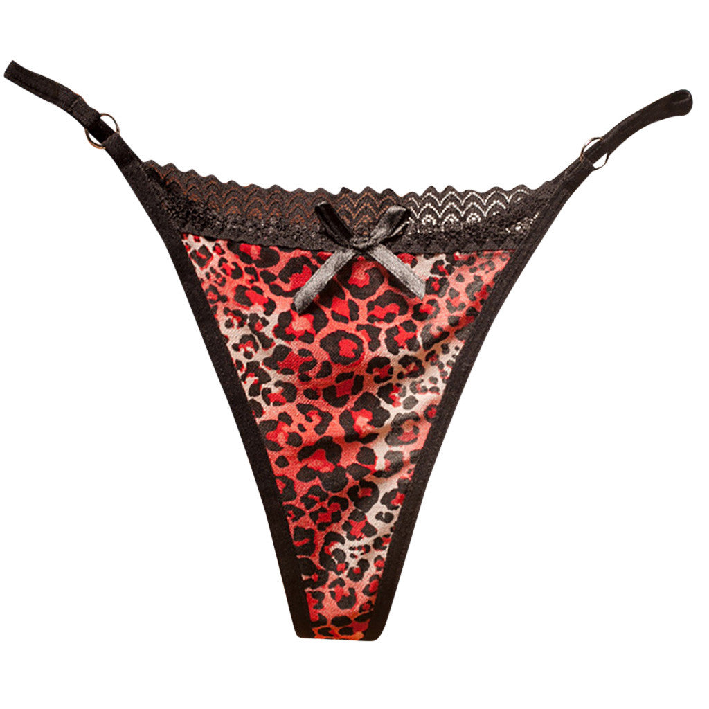 Sexy Leopard Lace Thong Low Waist G-Strings Seamless Underwear.