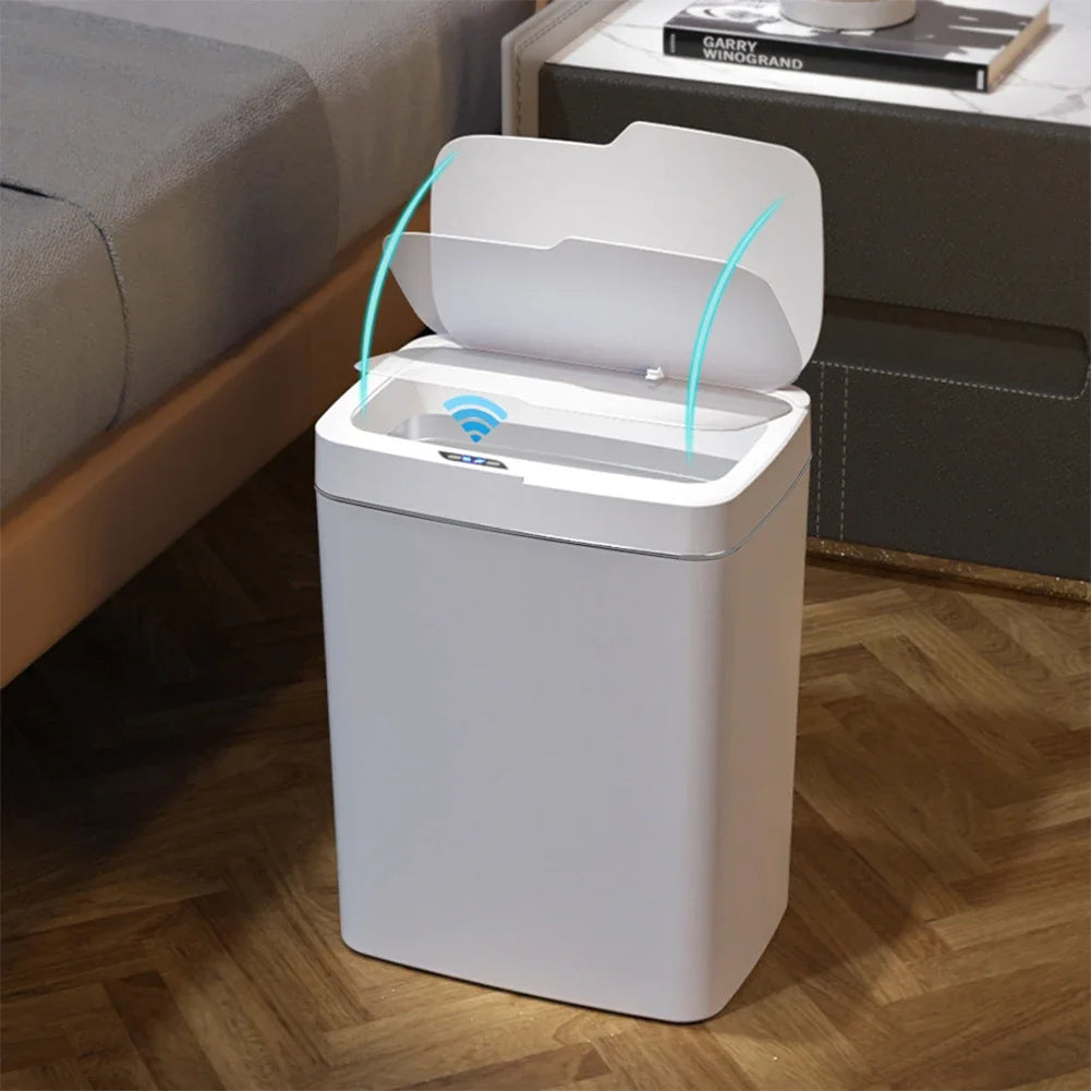 Smart Motion Sensor Trash Bin – 15/18L Touchless Waterproof Garbage Can for Kitchen & Bathroom