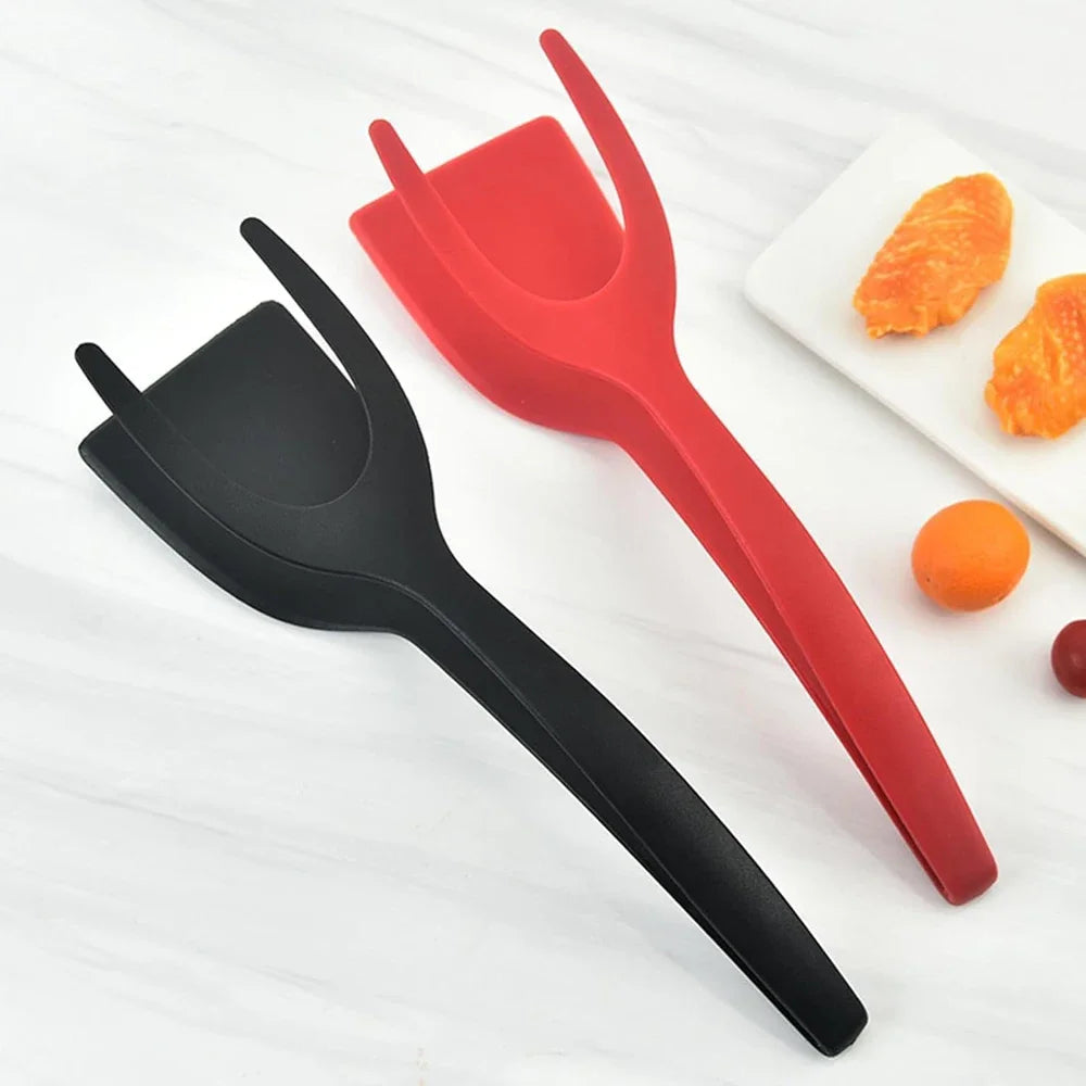 2-in-1 Cooking Grip Tongs and Spatula - Versatile Non-Stick Kitchen Tool