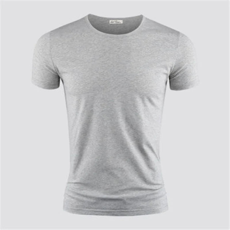 Men's V-Neck Tee - Short Sleeve Fitness Shirt in Black