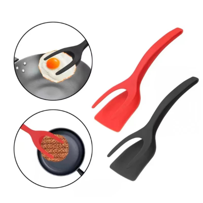 2-in-1 Cooking Grip Tongs and Spatula - Versatile Non-Stick Kitchen Tool