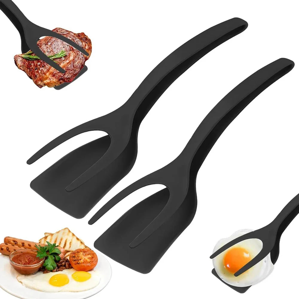 2-in-1 Cooking Grip Tongs and Spatula - Versatile Non-Stick Kitchen Tool