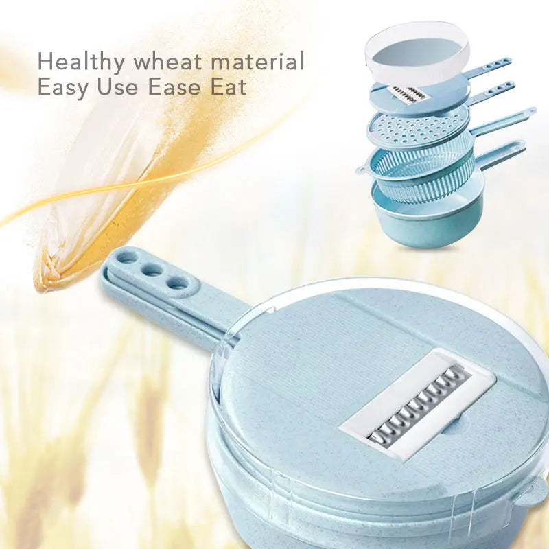 Multifunctional Vegetable Chopper & Grater – Manual Kitchen Slicer for Fruits, Potatoes, Onions, and Cheese