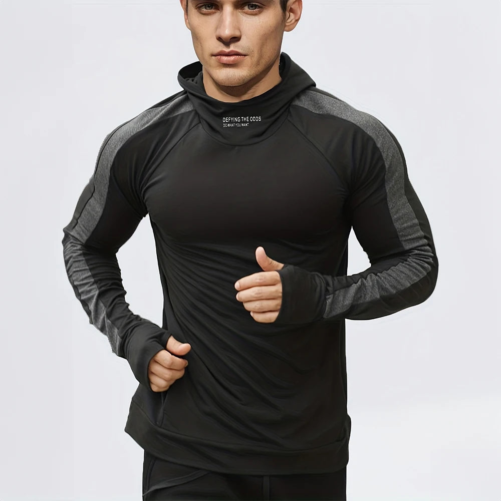 Men's Autumn Compression Hoodie for Running and Leisure