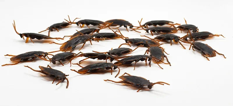 Realistic Rubber Cockroach Prank Set - 50 Pieces