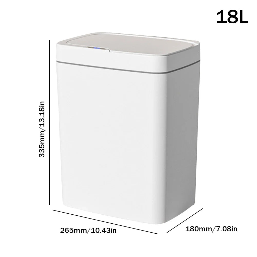 Smart Motion Sensor Trash Bin – 15/18L Touchless Waterproof Garbage Can for Kitchen & Bathroom